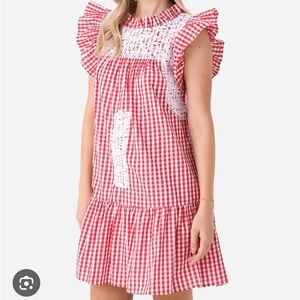 NWT - J Marie - Red Gingham Ruffle Dress